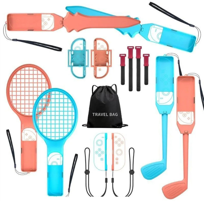 S225 For Nintendo Switch 2 Joy-Con 15 in 1 Motion Sensing Gaming Set Interactive Golf  /  Fencing Sports Accessory Kit - 2