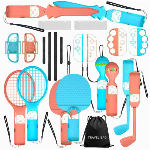 S226 For Nintendo Switch 2 Joy-Con 23 in 1 Golf Tennis Racket Motion Sensing Gaming Sports Accessory Kit - 1