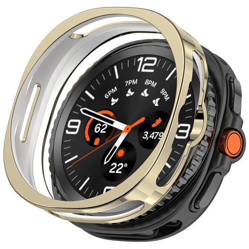 For Samsung Galaxy Watch8 Classic 46mm Protective Watch Case TPU Semi-Enclosed Cover - Electroplating Light Gold - 1