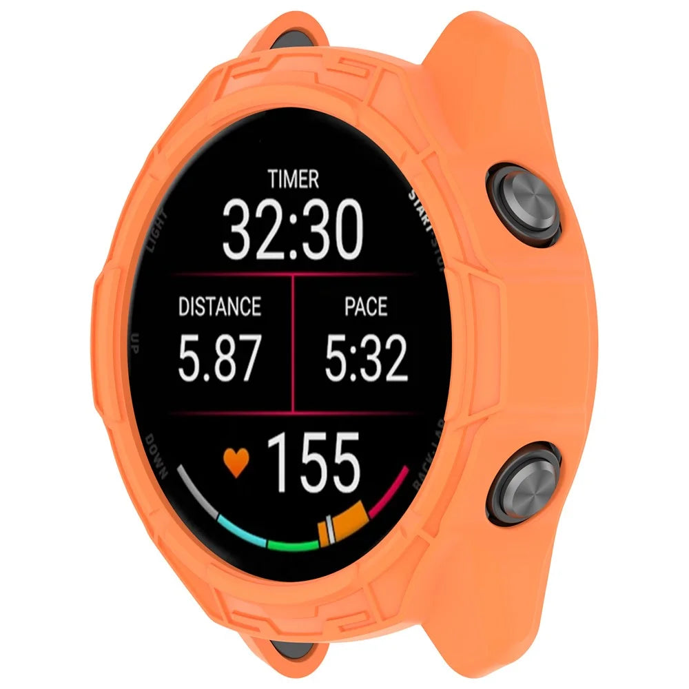 For Garmin Forerunner 970 TPU Protective Case Hollow Design Shockproof Watch Cover - Orange - 5