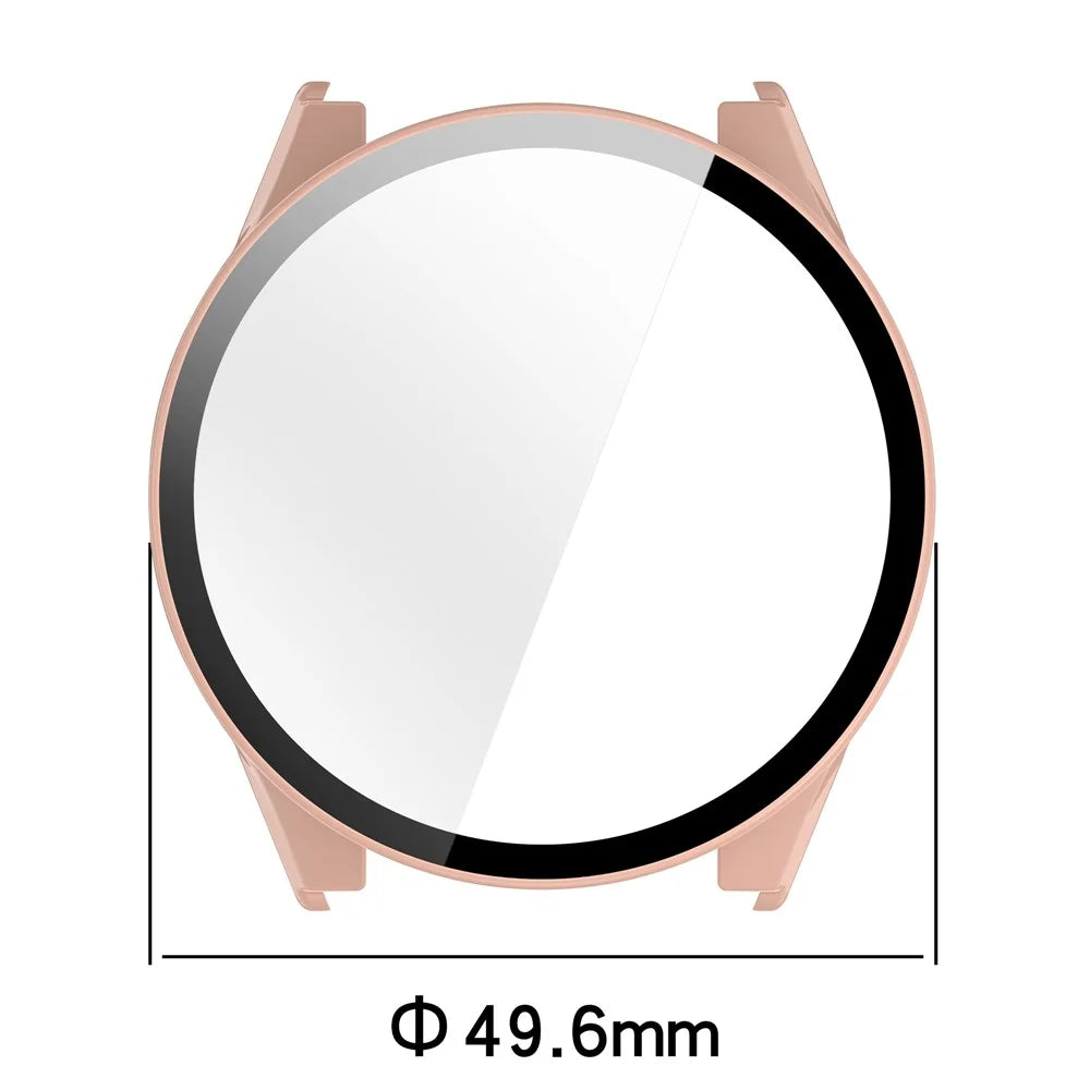 For Garmin Forerunner 970 Case Hard PC All-Around Watch Cover with Tempered Glass Film - Black - 7