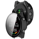 For Garmin Forerunner 570 47mm Case Hard PC All-Around Watch Cover with Tempered Glass Film - Black - 6