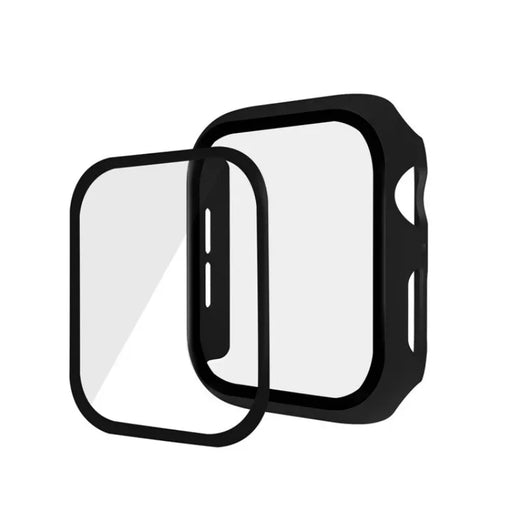 WANLONFENG For Apple Watch Series SE3 / SE2 / SE1 /  6 / 5 / 4 40mm Watch Case  PC Frame Cover with Tempered Glass Screen Protector - Black - 1
