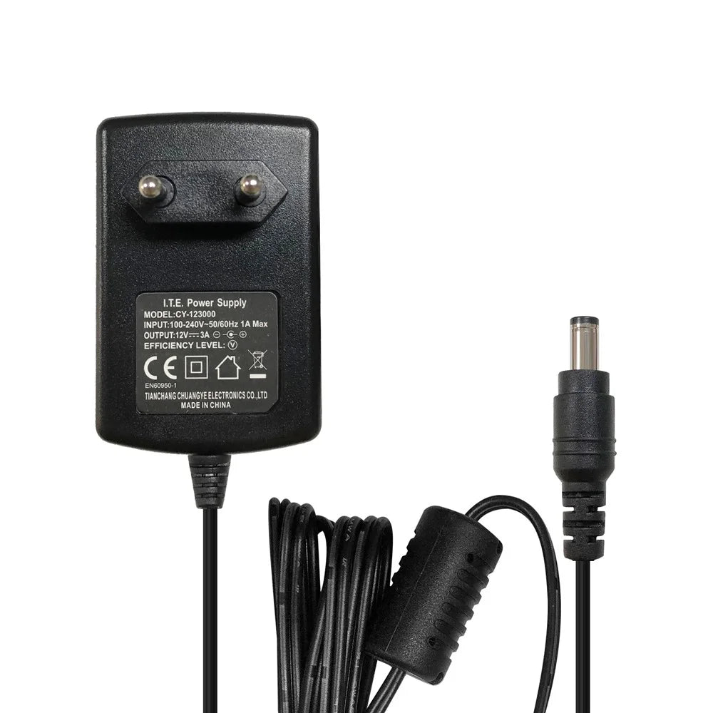 ZOSI DC 12V 3A 3000mA Power Supply Adapter for CCTV Security Camera Surveillance System Home Use - EU Plug - 6