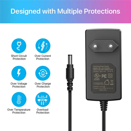 ZOSI 12V 1A 1000mA Power Supply Adapter CCTV Security Camera System for Home Surveillance - EU Plug - 2