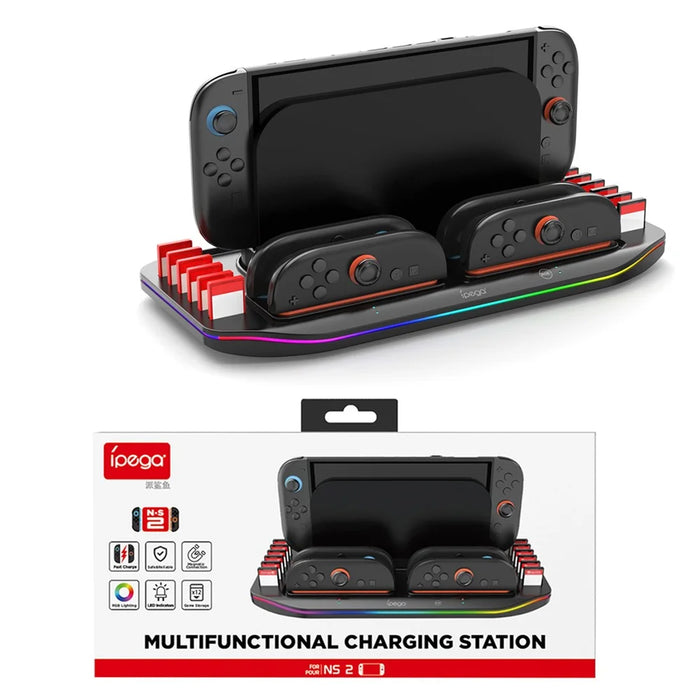 IPEGA PG-SW2210 For Nintendo Switch 2 Charging Dock Joypad Charger Game Card Storage Rack with RGB Light - 6