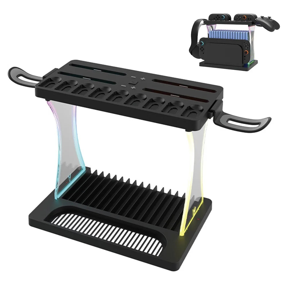 HBS-2806 For Nintendo Switch 2 Console Storage Rack Joy-Con Controller Charging Station Headset Holder Game Card Organizer - 1
