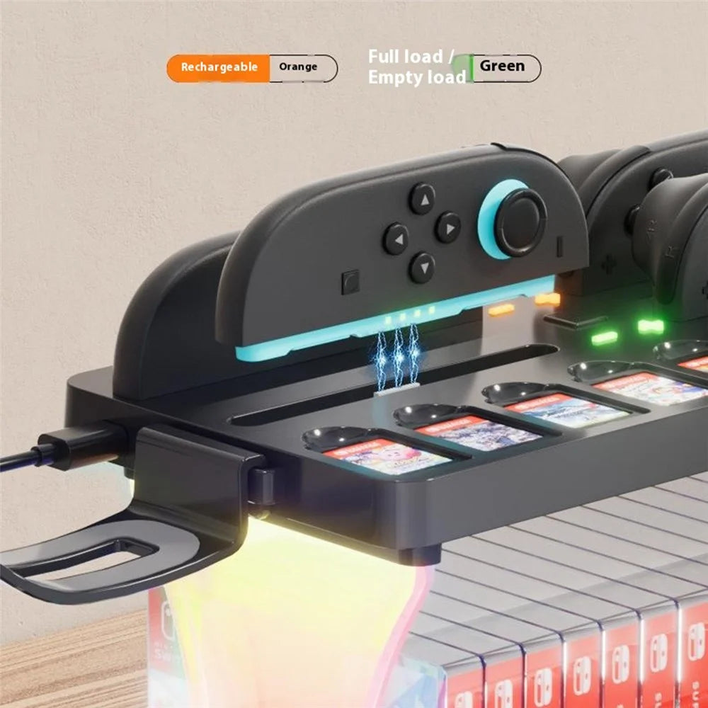 HBS-2806 For Nintendo Switch 2 Console Storage Rack Joy-Con Controller Charging Station Headset Holder Game Card Organizer - 5