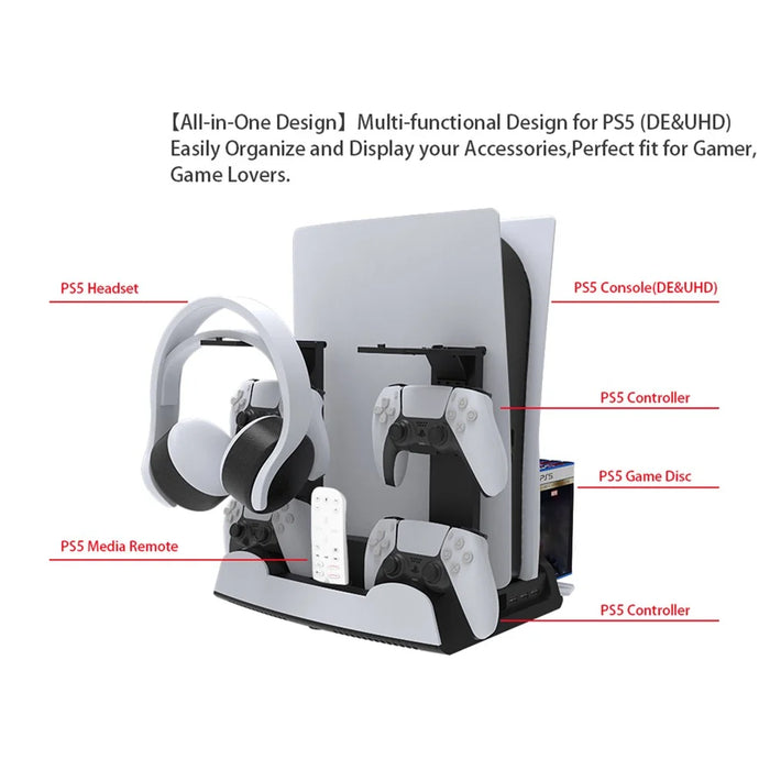 JYS-P5122 Multifunctional Charger Stand Cooling Fan Base for PS5 Game Console - 3