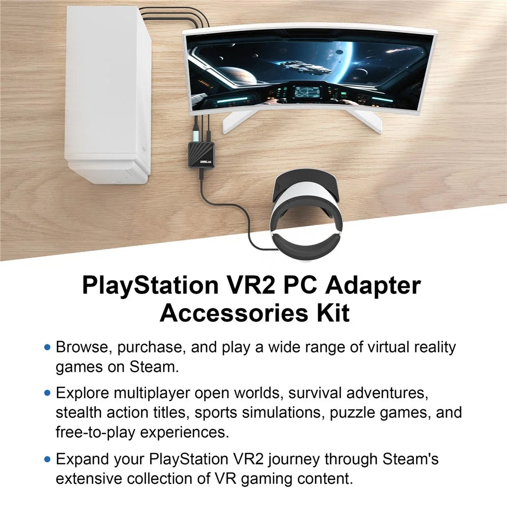 STARTRC GAMES For Sony PlayStation VR2 Headset Computer Connection Adapter with Bluetooth-Compatible Receiver - 4