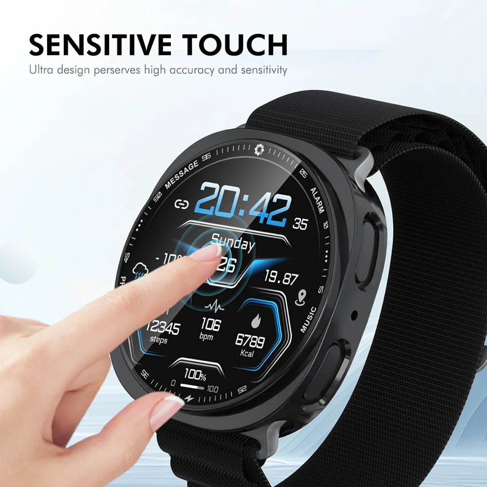 ENKAY HAT PRINCE For Samsung Galaxy Watch8 44mm TPU Watch Case   Electroplating Watch Cover with Screen Protector - Pink - 4