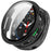 WANLONFENG For Samsung Galaxy Watch8 44mm Watch Case  PC Frame Cover with Tempered Glass Screen Protector - Black - 1