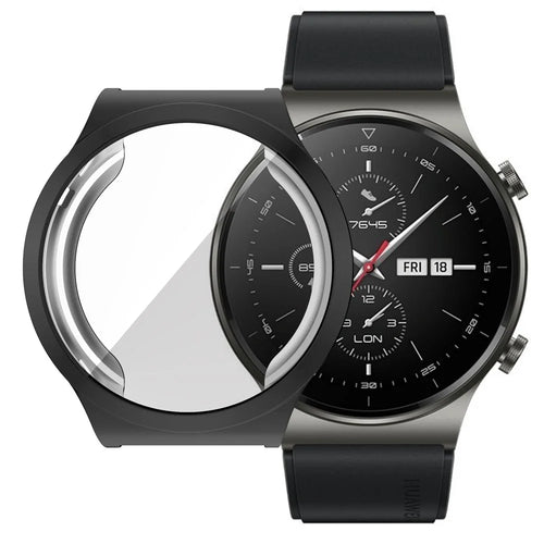 TPU Full Coverage Electroplating Protective Shell Case Cover for Huawei Watch GT 2 Pro - Black - 1