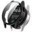 WANLONFENG For Samsung Galaxy Watch7 44mm Watch Case  PC Frame Cover with Tempered Glass Screen Protector - Black - 1