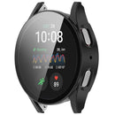WANLONFENG For Samsung Galaxy Watch7 40mm Watch Case  PC Frame Cover with Tempered Glass Screen Protector - Black - 2