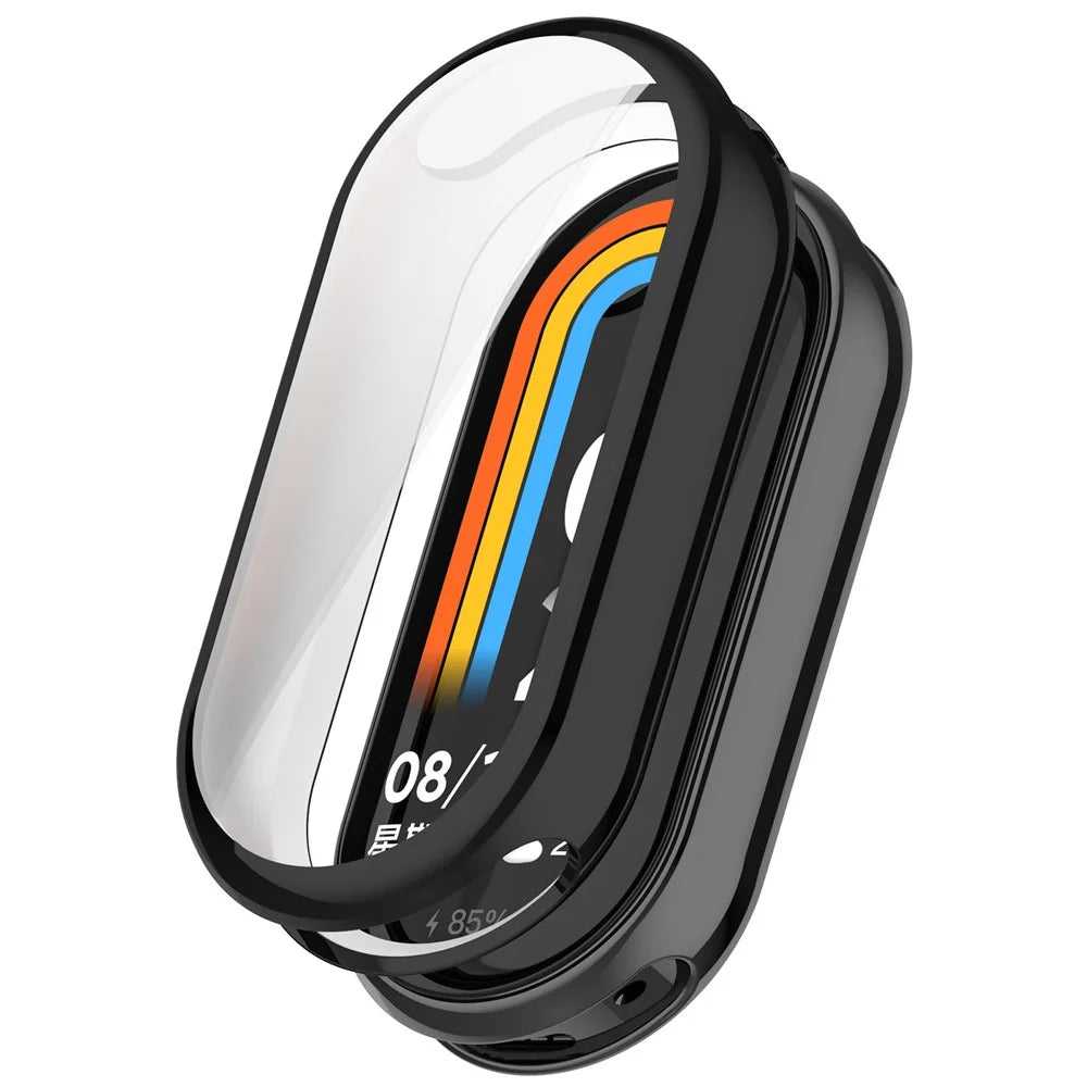 For Xiaomi Smart Band 10 / 10 NFC Watch Case Full Protection Scratch Resistant TPU Cover - Electroplating Black - 1