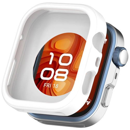 For Huawei Watch Fit 4 Watch Case Soft Silicone Hollow Watch Frame Cover - White - 1