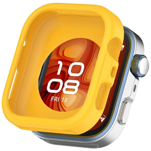 For Huawei Watch Fit 4 Pro Watch Case Soft Silicone Hollow Watch Frame Cover - Yellow - 1