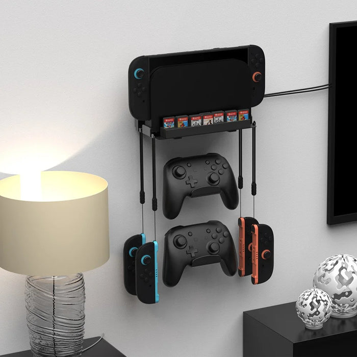 DOBE TNS-31113 Wall Mount Bracket for Nintendo Switch 2  /  Switch  /  OLED Game Controller Hanger with Game Card Storage - 5