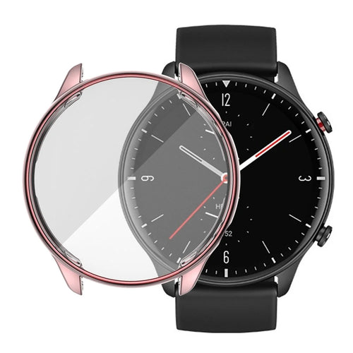 Soft TPU Electroplated Anti-Scratch Smart Watch Frame Case Cover for Huami Amazfit GTR2 - Pink - 1