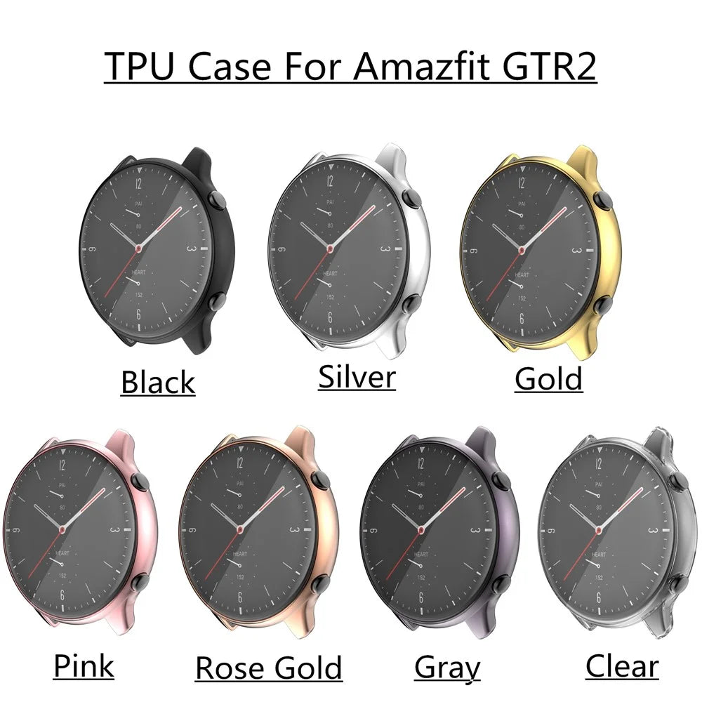 Soft TPU Electroplated Anti-Scratch Smart Watch Frame Case Cover for Huami Amazfit GTR2 - Pink - 6