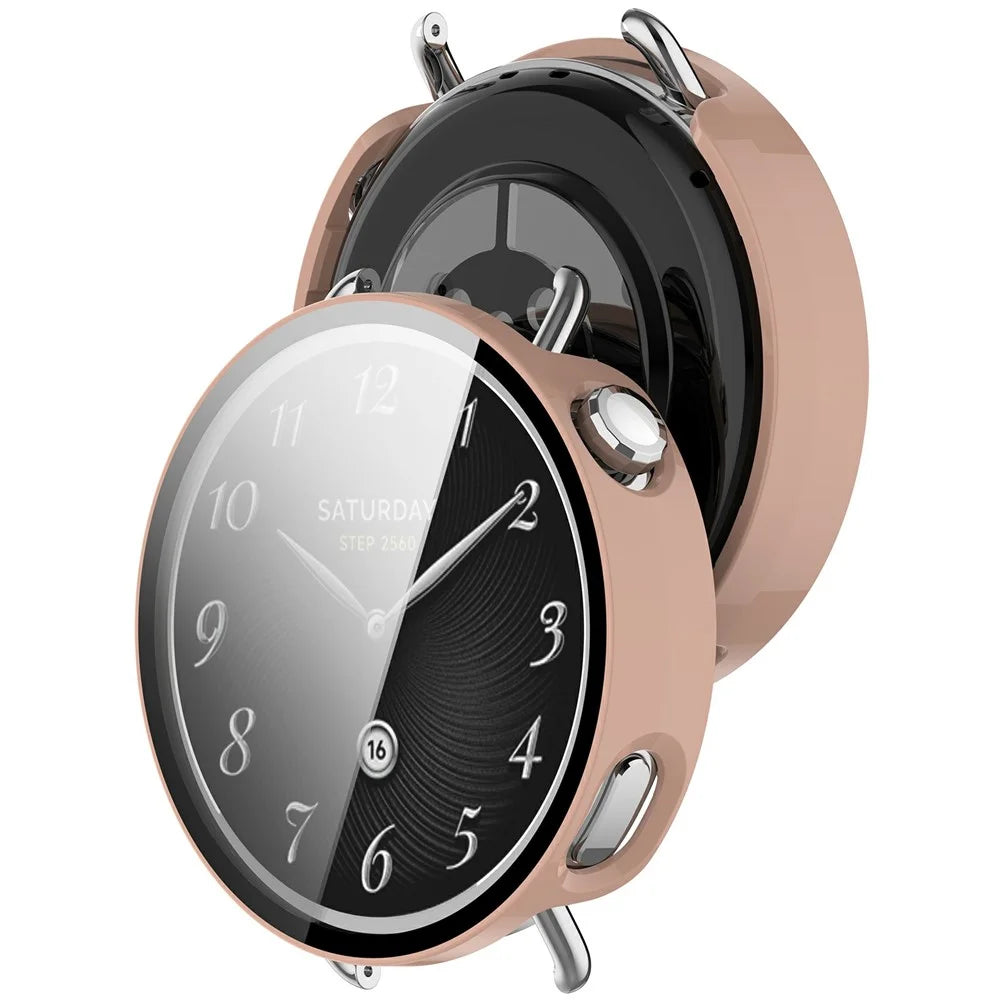 For Xiaomi Watch S4 41mm Hard PC Watch Case with Tempered Glass Screen Film - Pink - 2