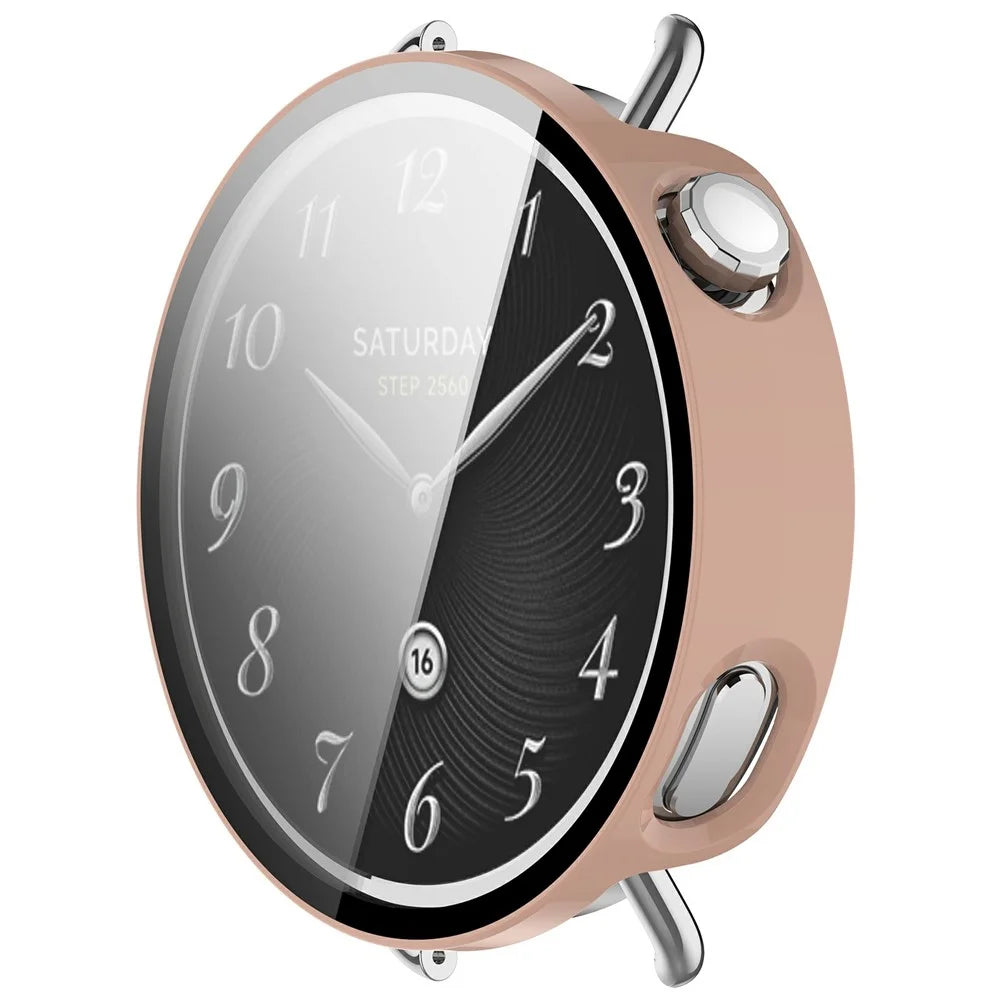 For Xiaomi Watch S4 41mm Hard PC Watch Case with Tempered Glass Screen Film - Pink - 3