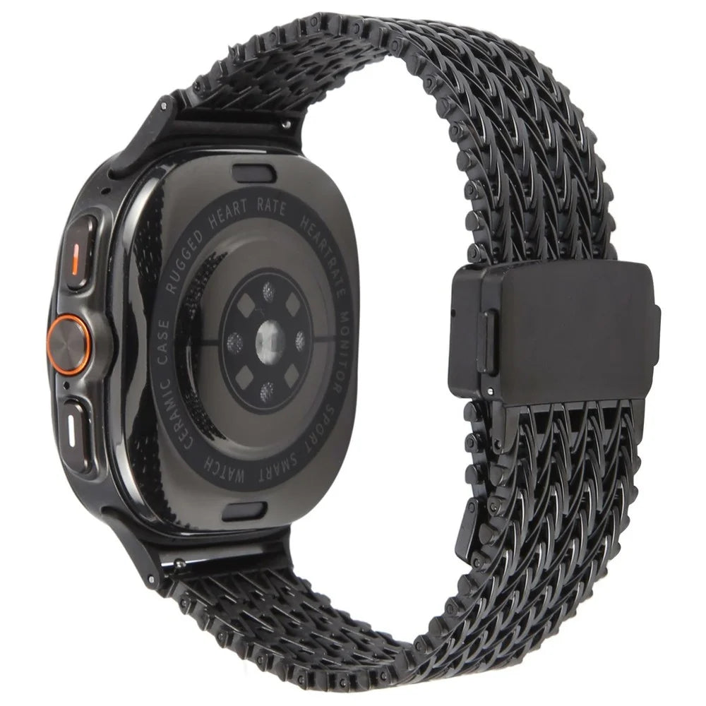 For Samsung Galaxy Watch Ultra2 47mm / Watch Ultra (2025) 47mm / Watch Ultra 47mm Metal Smartwatch Band Magnetic Buckle Wrist Strap - Black - 1