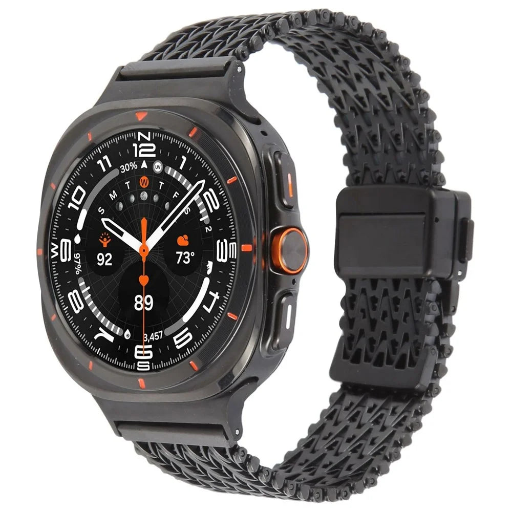 For Samsung Galaxy Watch Ultra2 47mm / Watch Ultra (2025) 47mm / Watch Ultra 47mm Metal Smartwatch Band Magnetic Buckle Wrist Strap - Black - 2