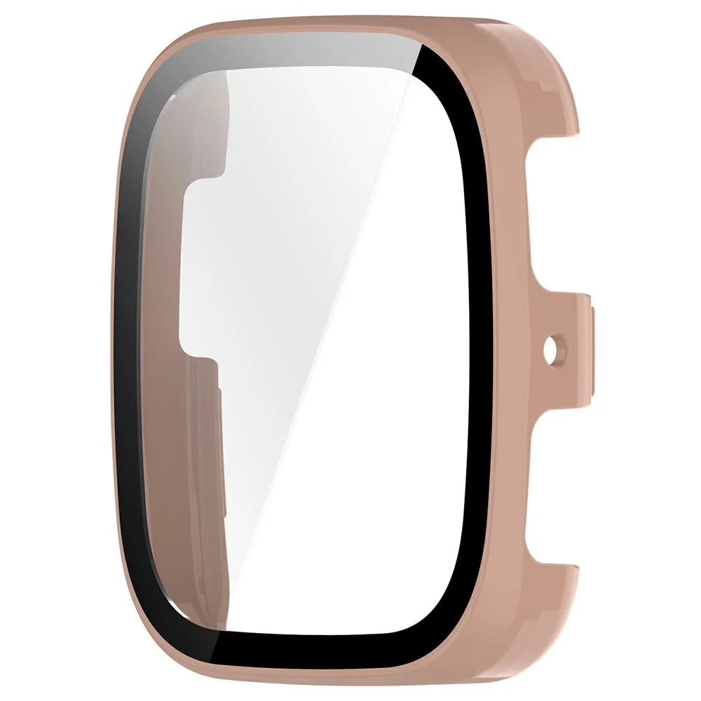 For Huami Amazfit Active 2 Square Hard PC Watch Case with Tempered Glass Screen Film - Pink - 4