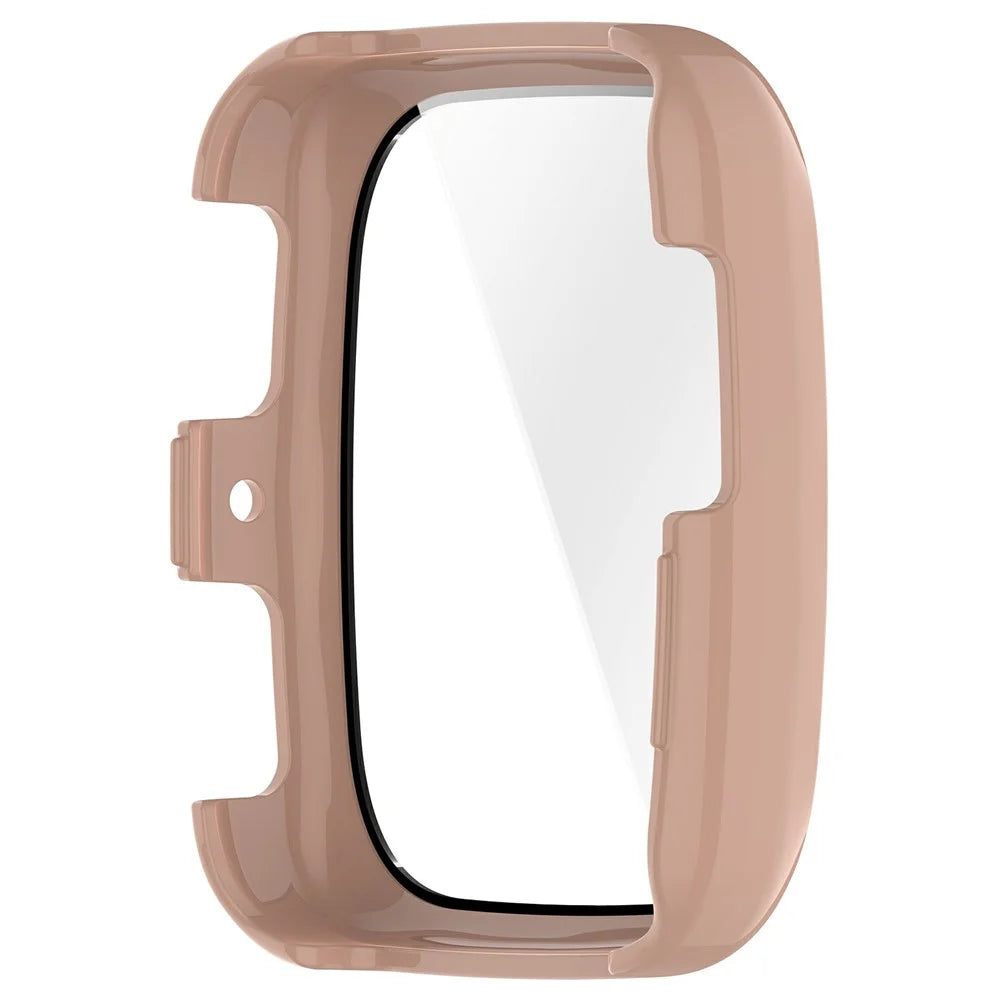 For Huami Amazfit Active 2 Square Hard PC Watch Case with Tempered Glass Screen Film - Pink - 5