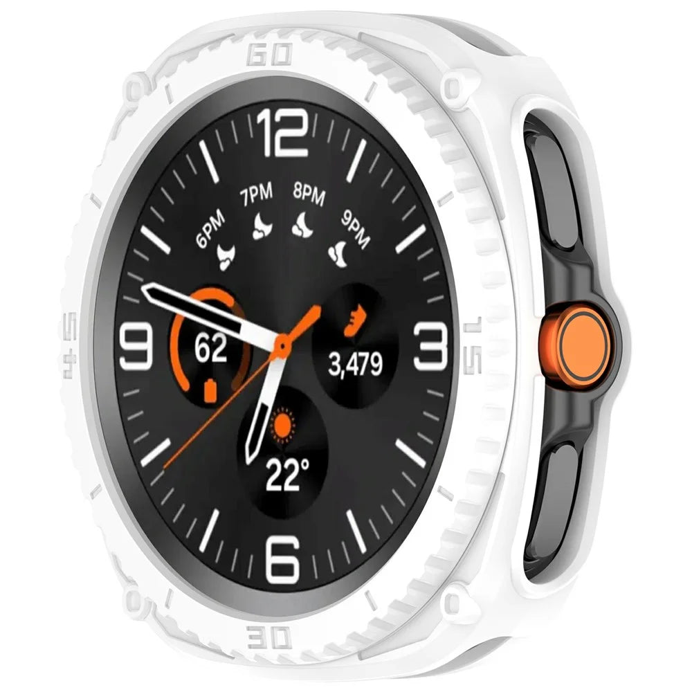 For Samsung Galaxy Watch8 Classic 46mm TPU Protective Watch Case with Protective Ring - White - 3