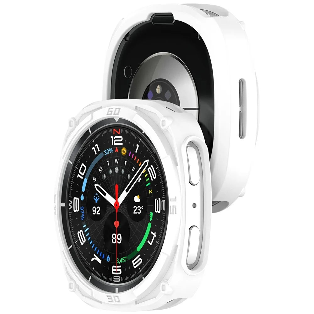 For Samsung Galaxy Watch8 40mm Soft TPU Watch Case Hollow Shockproof Bumper Frame - White - 2
