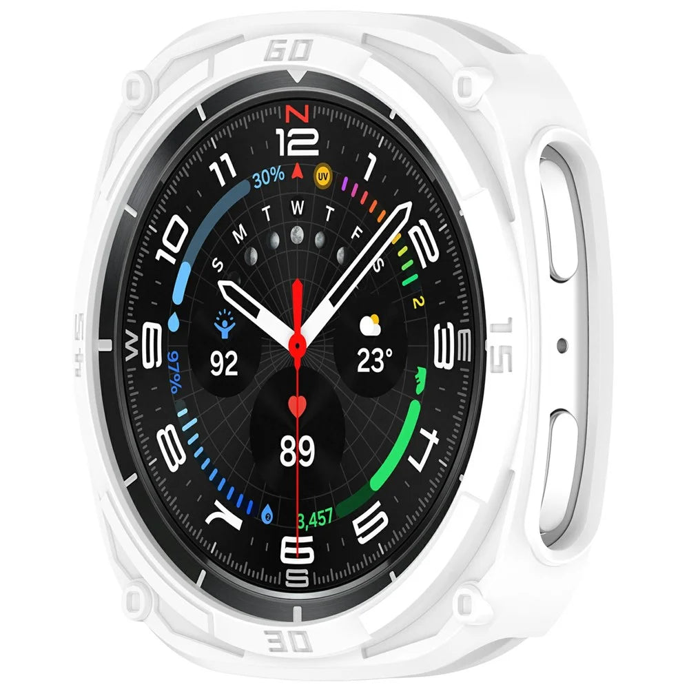 For Samsung Galaxy Watch8 40mm Soft TPU Watch Case Hollow Shockproof Bumper Frame - White - 3