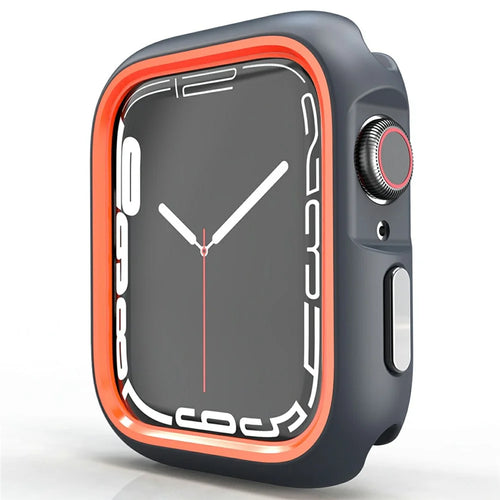 Watch Case for Apple Watch Series 9 / 8 / 7 45mm / SE3 / SE2 / SE1 /  6 / 5 / 4 44mm  Dual Color PC Protective Frame - Orange - 1
