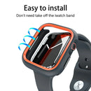 Watch Case for Apple Watch Series 9 / 8 / 7 45mm / SE3 / SE2 / SE1 /  6 / 5 / 4 44mm  Dual Color PC Protective Frame - Orange - 6