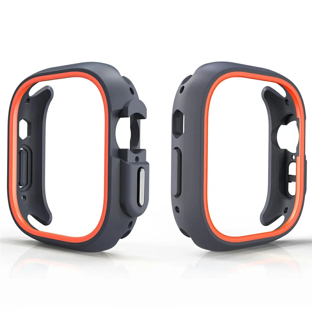 For Apple Watch Ultra 3 / Ultra 2 / Ultra 49mm Watch Case Dual Color PC Protective Frame - Orange - 4