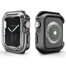 Watch Case for Apple Watch Series 9 / 8 / 7 41mm / SE3 / SE2 / SE1 /  6 / 5 / 4 40mm Dual Color PC TPU Protective Frame - Transparent+Black - 1