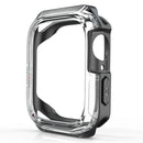 Watch Case for Apple Watch Series 9 / 8 / 7 41mm / SE3 / SE2 / SE1 /  6 / 5 / 4 40mm Dual Color PC TPU Protective Frame - Transparent+Black - 4