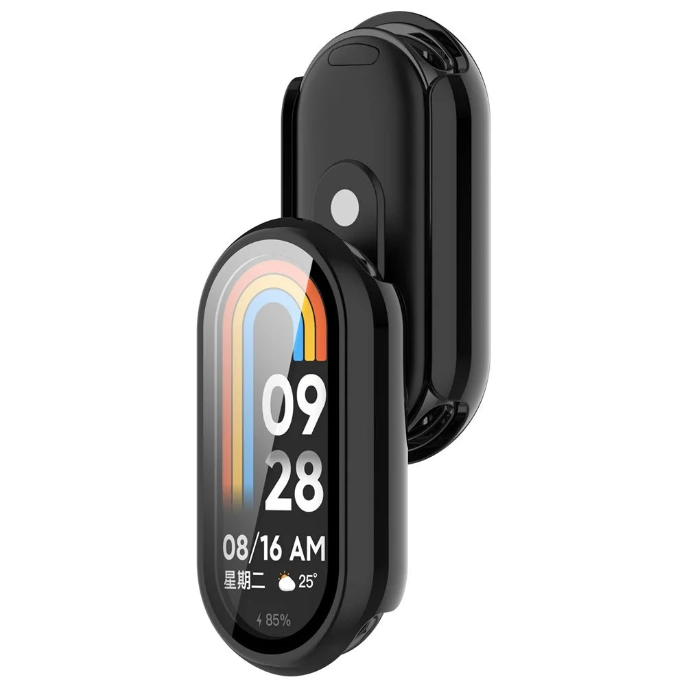 For Xiaomi Smart Band 10 / 10 NFC Watch Case PC Frame Cover with Tempered Glass Screen Film - Black - 2