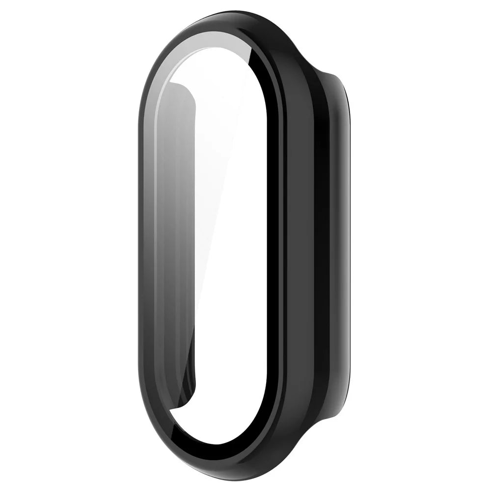 For Xiaomi Smart Band 10 / 10 NFC Watch Case PC Frame Cover with Tempered Glass Screen Film - Black - 4