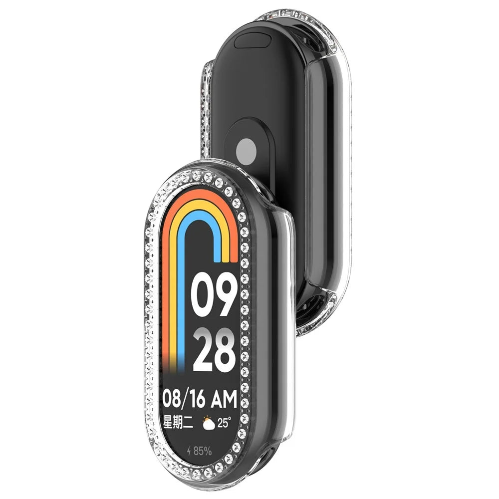 For Xiaomi Smart Band 10 / 10 NFC Clear Watch Case Rhinestone Decorative Hollow Design PC Watch Cover - 2