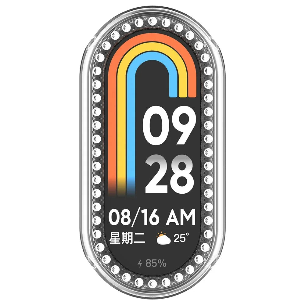 For Xiaomi Smart Band 10 / 10 NFC Clear Watch Case Rhinestone Decorative Hollow Design PC Watch Cover - 6
