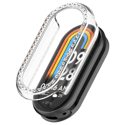For Xiaomi Smart Band 10 Ceramic / 9 Ceramic / 8 Clear Watch Case Rhinestone Decorative Hollow Design PC Watch Cover - 1