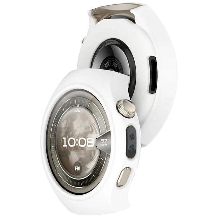 For Huawei Watch 5 42mm Watch Case Soft Silicone Hollow Watch Frame Cover - White - 2