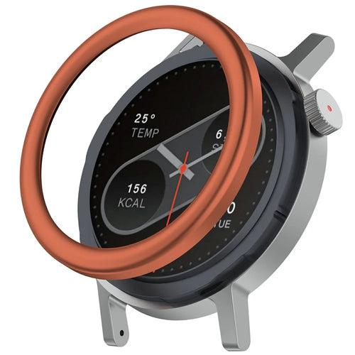 For Nothing CMF Watch Pro 2 Metal Watch Bezel with Screen Protector Round Arc Design Smartwatch Ring - Orange - 1
