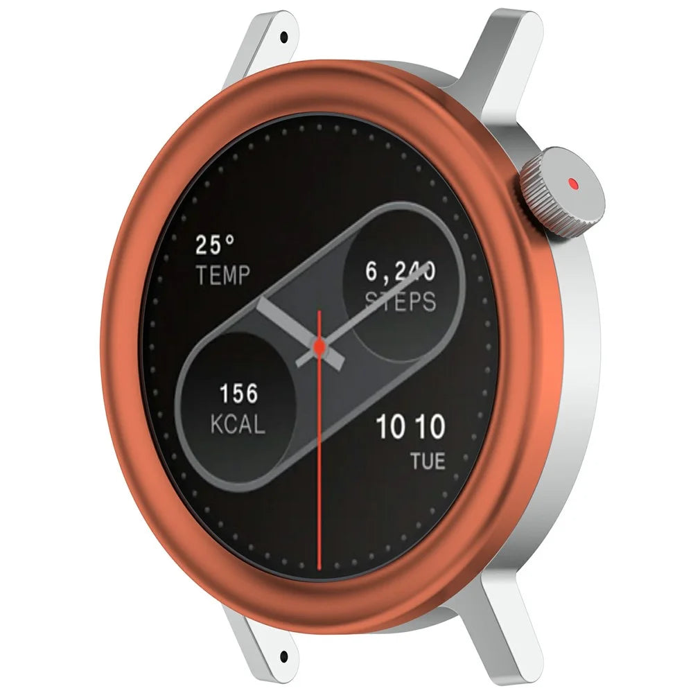 For Nothing CMF Watch Pro 2 Metal Watch Bezel with Screen Protector Round Arc Design Smartwatch Ring - Orange - 3