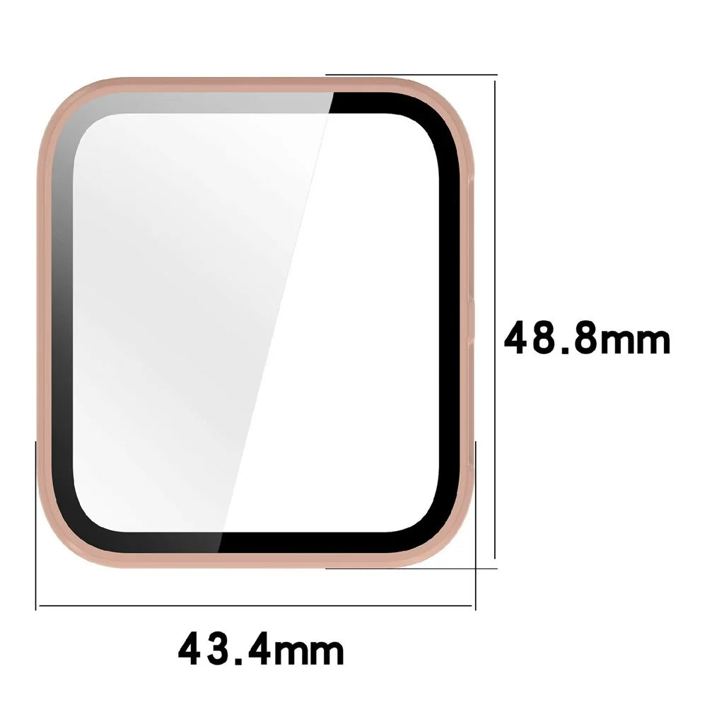 For Garmin Venu X1 Watch Case PC Frame Cover with Tempered Glass Screen Film - Pink - 3