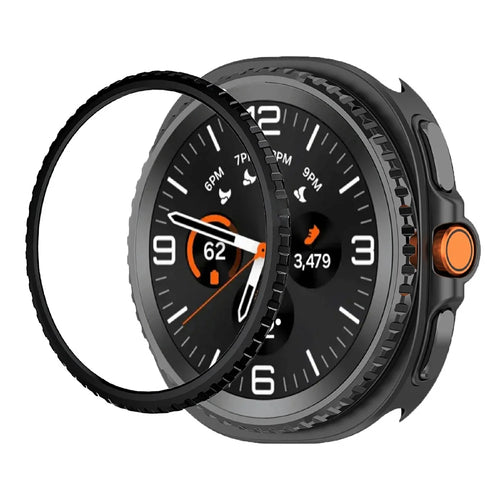 For Samsung Galaxy Watch8 Classic 46mm Watch Bezel Scratch Resistant Metal Protective Ring - Electroplated Black - 1