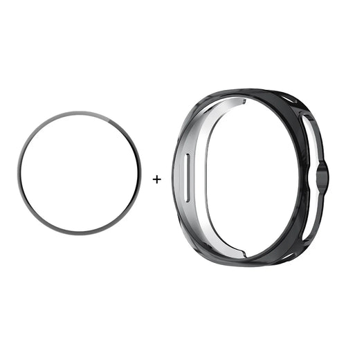 ENKAY HAT PRINCE For Samsung Galaxy Watch8 Classic 46mm Case with PMMA Screen Film TPU Watch Cover - Black - 1